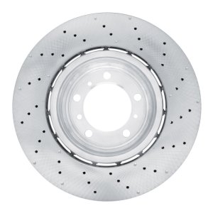 Porsche 911 Brake Rotor (1) - Rear Left - R1 Concepts - Drilled Carbon Alloy GeoMET - `10-`11